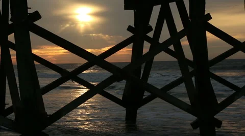 Under the pier view Stock Footage 49230348