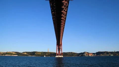Under Ponte 25 de Abril Stockbeeldmateriaal 127909816