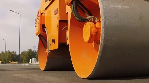 Under Pressure Asphalt Paving during Road Construction Works Vidéo 70286346