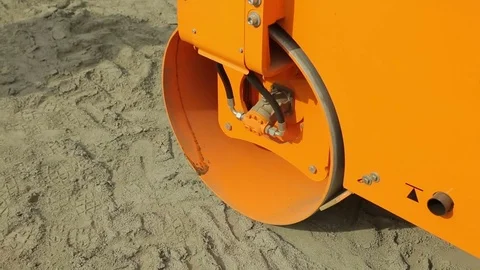 Under Pressure Asphalt Paving during Road Construction Works Stock Footage 70286716