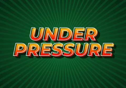 Under pressure. Text effect in gradient yellow red color. 3D look. dark gre.. Illustrazione stock