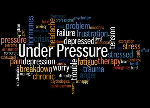 Under Pressure, word cloud concept Illustrazione stock