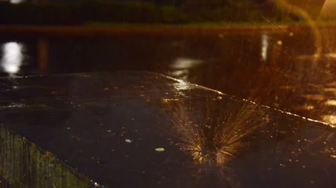 Under the rain at night Stock Footage 51348177