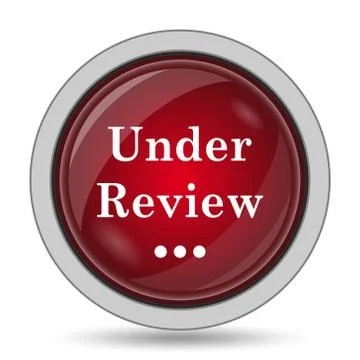 Under review icon. Internet button on white background.. Stock Illustration