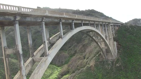 Under road bridge, Big Sur Stock Footage 77011304