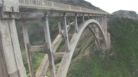 Under a road bridge, Big Sur Stock Footage 77011306