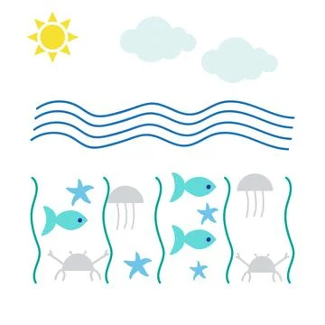 Under the sea Stock Illustration