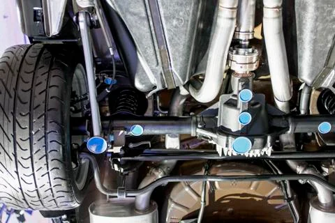 Under side view of a car 写真素材