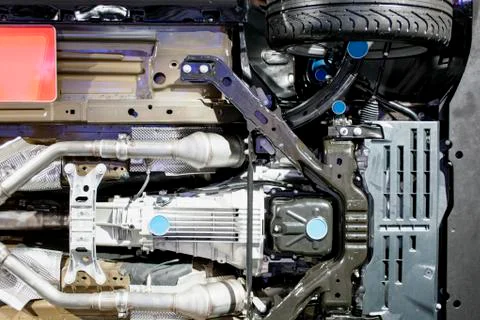 Under side view of a car Stock Photos
