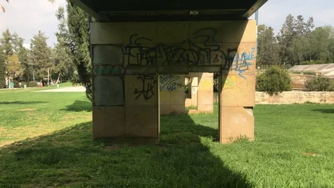 Under a small Bridge in a park Stock Footage 89943665