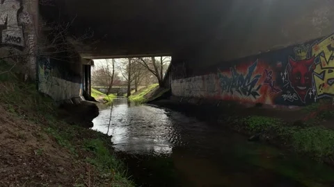 Under The Stone Bridge Stock Footage 175189985