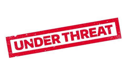 Under Threat rubber stamp 스톡 일러스트
