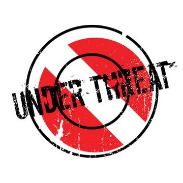 Under Threat rubber stamp Illustrazione stock