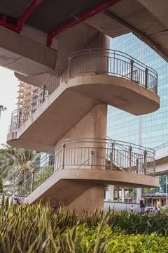 Under Thu Thiem 2 Bridge walk stair Stock Photos