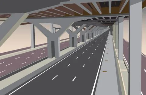 Under the tollway Stock Illustration
