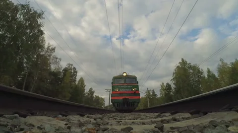 Under train arriving to station Stock Footage 55091324