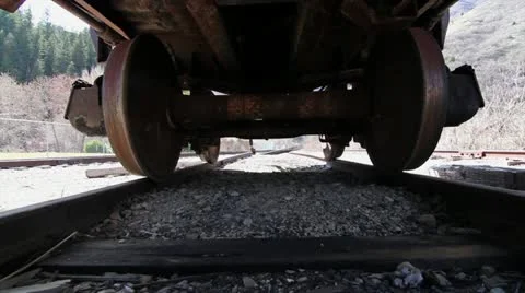Under Train Dolly Shot Stock Footage 10882904