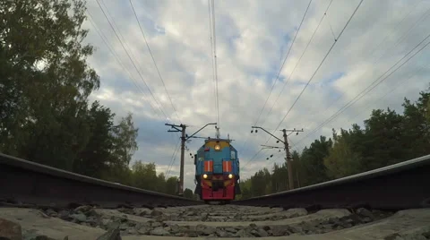 Under train view. Train is arriving to the station. Stock Footage 55091277