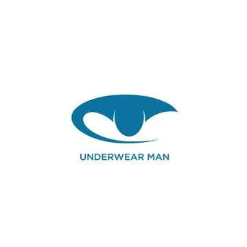 Under ware man logo blue short logo Stock Illustration