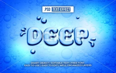 Under Water 3D Text Effect PSD Template