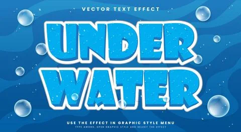 Under Water editable text effect template Stock Illustration