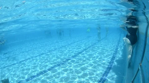 Under the water in the pool Stock Footage 68487780
