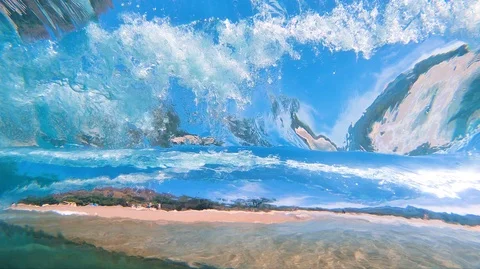 Under Water View Of Wave Breaking At A Tropical Beach 스톡 동영상 120665646