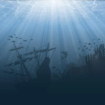 Under water world background Stock Illustration