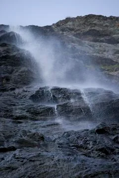 Under a waterfall Stock Photos