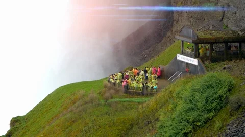 Under Waterfall View, Niagara Falls Beautiful Landscape Nature Water Light Stock Footage 90405719