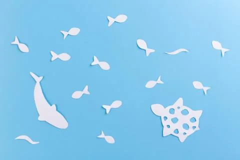 Under the waves circle two great white sharks Stock Photos