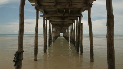 Under a wood pier 動画素材 62091274
