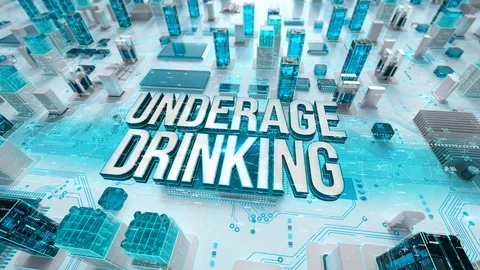 Underage Drinking with medical digital technology concept Stock Footage 107172358