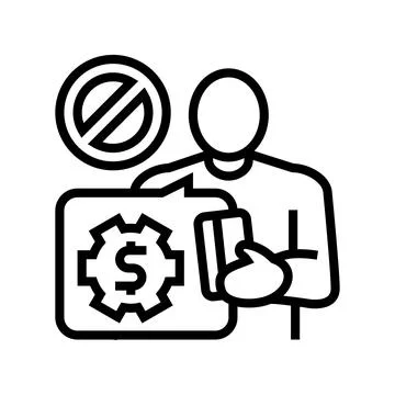 Underbanked account line icon vector illustration Stock Illustration