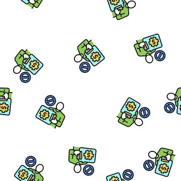 Underbanked account vector seamless pattern Stock Illustration