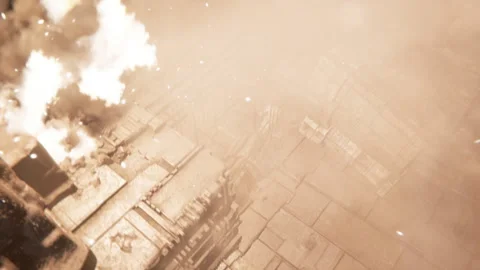 Underbar flip parkour moves in a sci-fi alien city chase 02 Stock Footage 243471558