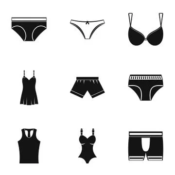 Underclothes icon set, simple style Stock Illustration