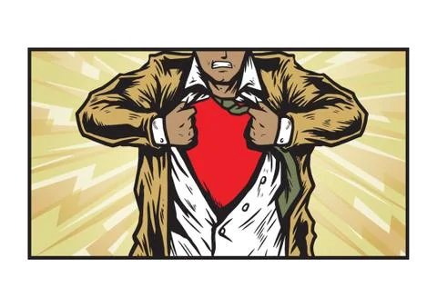 Undercover Superhero Stock Illustration