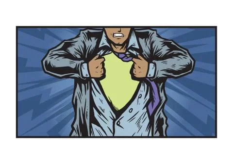 Undercover Superhero Stock Illustration