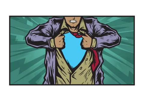 Undercover Superhero Stock Illustration