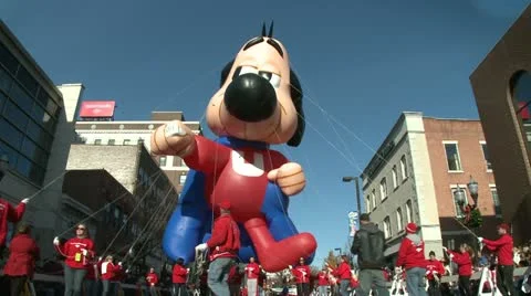 Underdog balloon at parade (1 of 2) Stock Footage 10838919