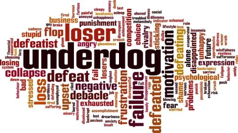 Underdog word cloud Stock Illustration