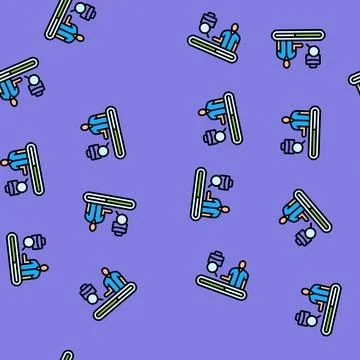 Underemployed worker half filled bar vector seamless pattern Stock Illustration