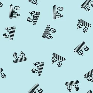 Underemployed worker half filled bar line seamless pattern Stock Illustration