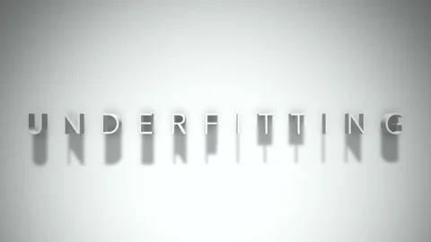 Underfitting 3D title animation with shadows on a white background Stock Footage 298004766