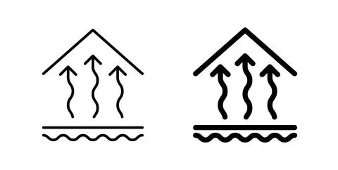 Underfloor heating icon in black and white. vector icon pack for websites Stock Illustration
