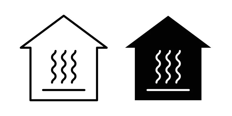Underfloor heating icon vector, illustration icon set Stock Illustration