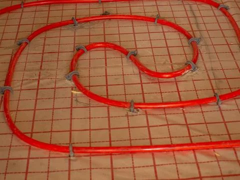 Underfloor heating installation Stock Photos