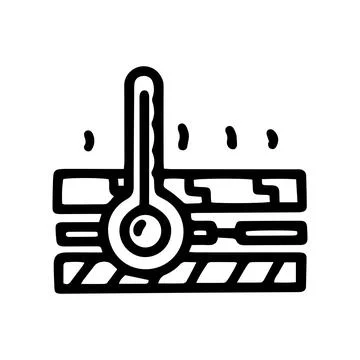Underfloor heating line vector doodle simple icon Ilustración de archivo