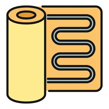 Underfloor heating mat roll for home renovation Stock Illustration